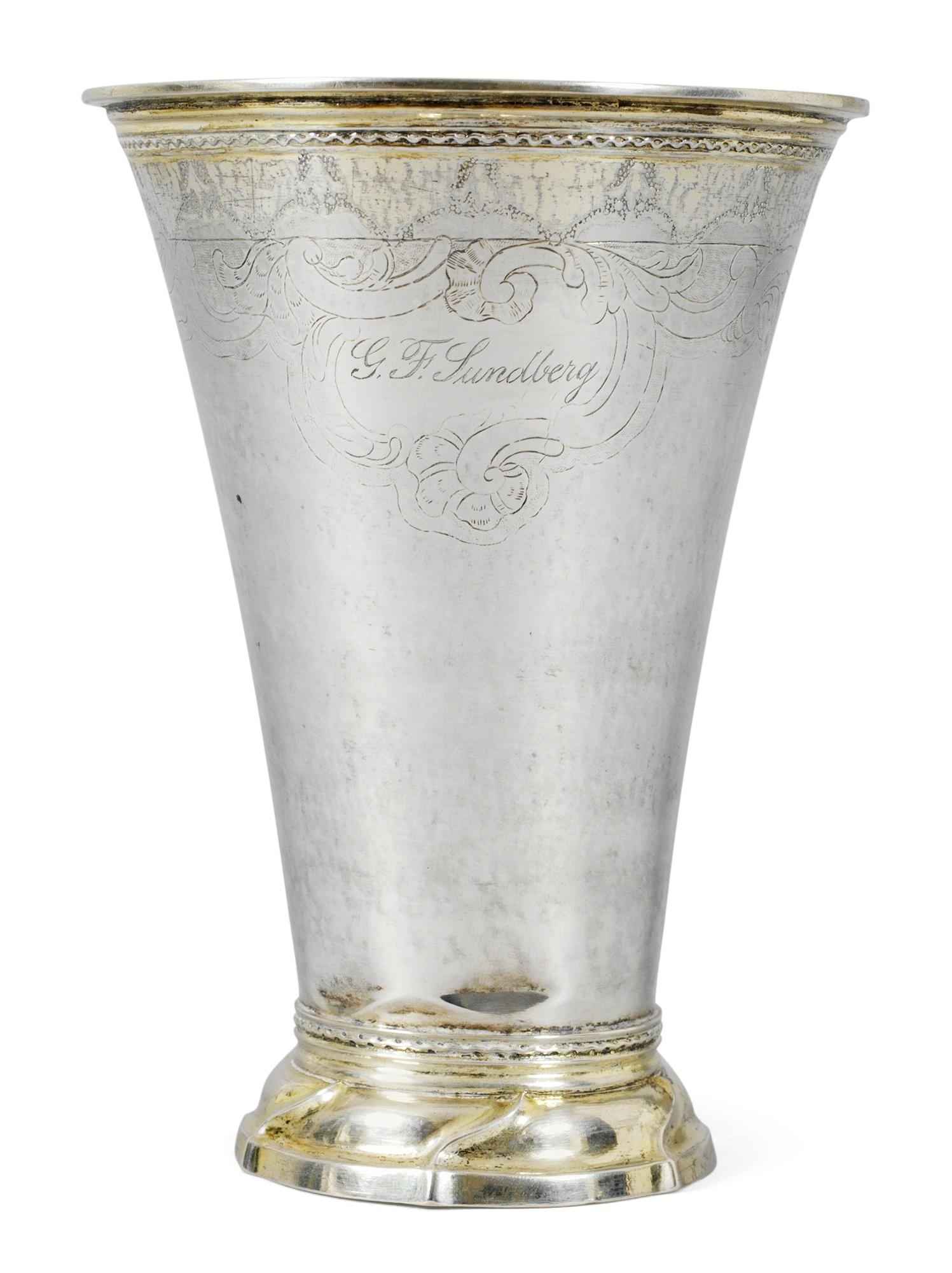 BÄGARE, silver. Lorens Stabeus, Stockholm 1770.