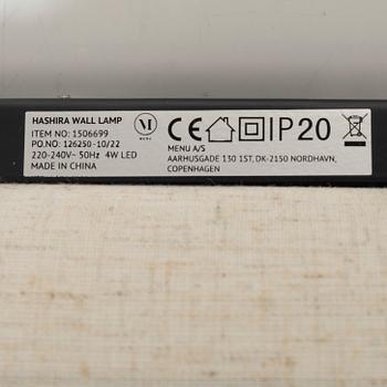 Norm Architects, a pair of 'Hashira wall lamp', Menu, Denmark.