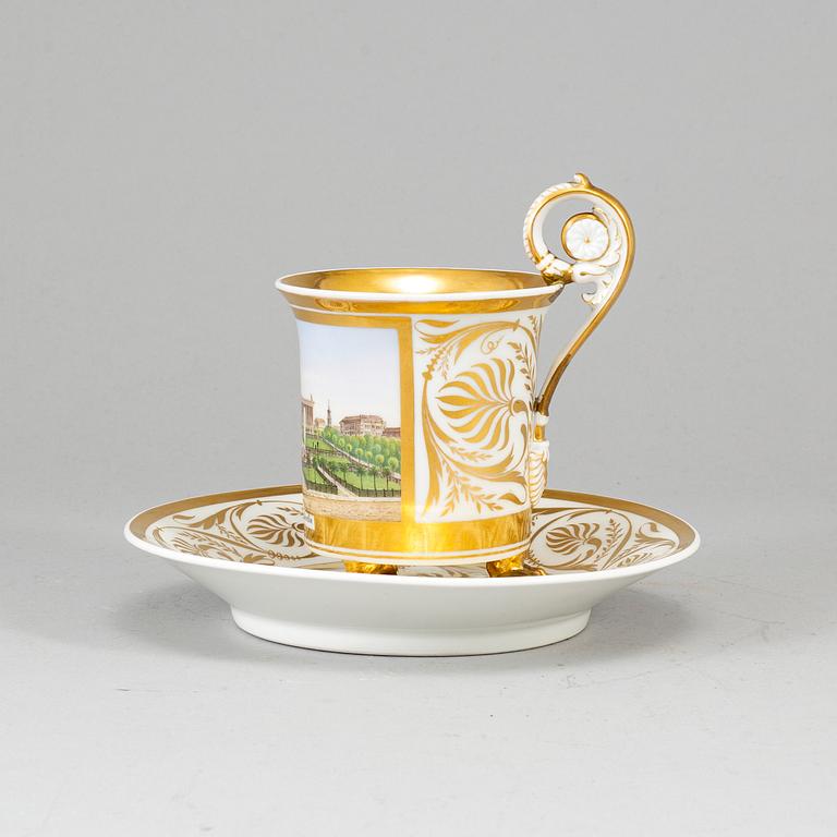 Porcelain cup with saucer, Berlin, 19th century.