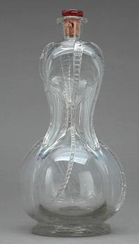 KLUCKAFLASKA, glas, 1700/1800-tal.