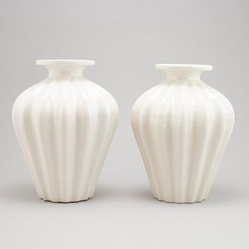 Ewald Dahlskog, a pair of faience vases from Bo Fajans.
