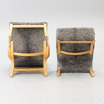Bruno Mathsson, a 'Miranda' armchair and ottoman, Bruno Mathsson International, Värnamo, 2001.