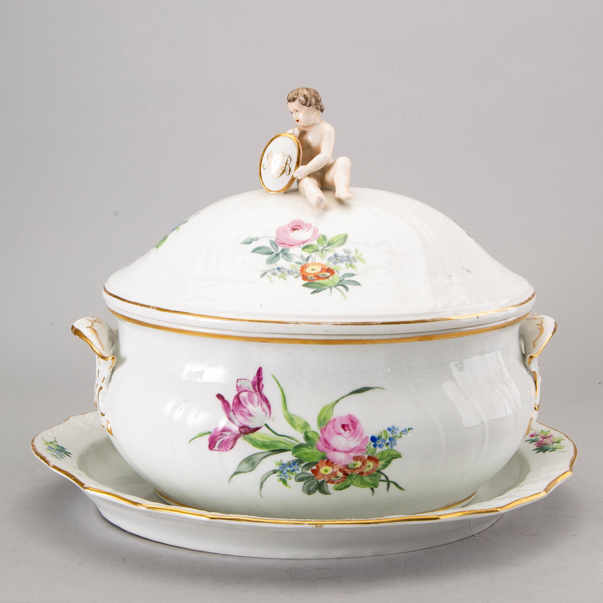 TERRIN samt FAT, "Sachsisk blomst", Royal Copenhagen.