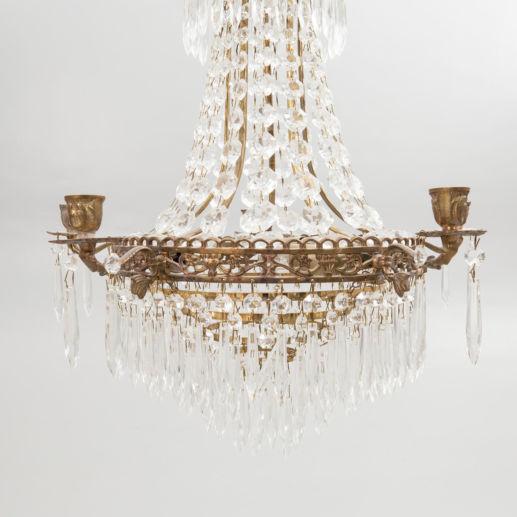 Chandeliers, a pair, Gustavian style, 20th century.
