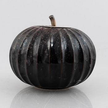 Paul Hoff, a stoneware sculpture / urn with cover, Gustavsbergs studio 1989.