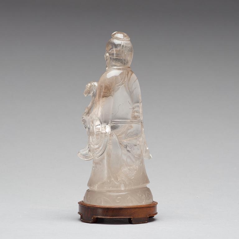 A rock chrystal figure of Shoulau, late Qing dynasty.