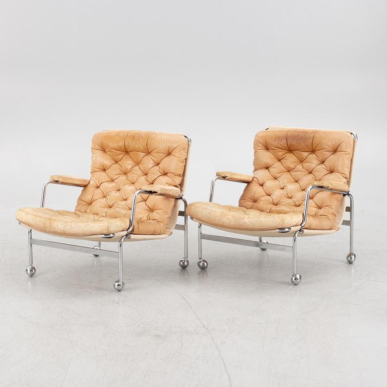 Bruno Mathsson, a pair of "Karin" armchairs, Dux, Sweden, late 20th century.