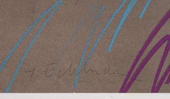 Yrjö Edelmann, färglitografi, 1986, signerad EA VII/XX.