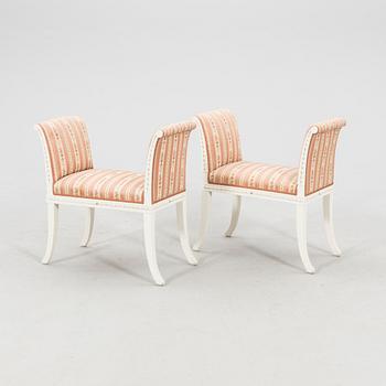 Banquet chairs, 1 pair, late Gustavian style, first half of the 20th century.