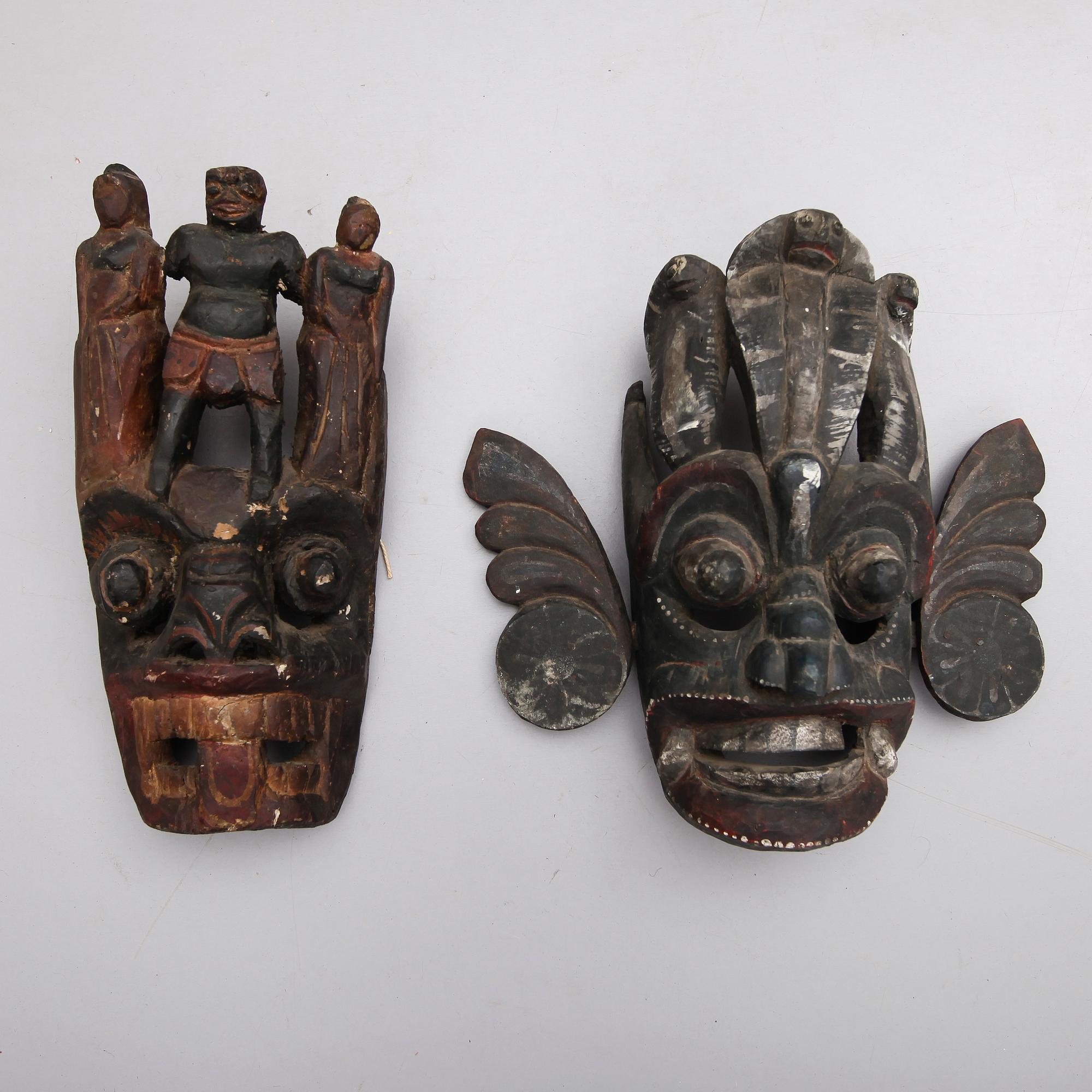 DANSMASKER, 2 st, Afrika, 1900-tal.