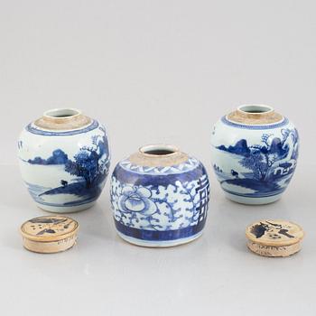 Parti porslin, 6 delar, Kina, 1800-tal/sen Qing.