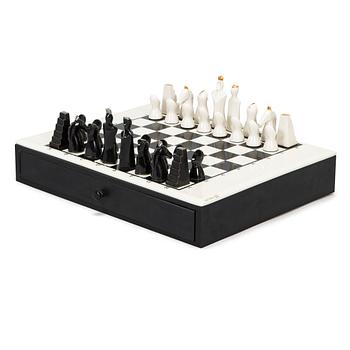 Pauli Partanen, chess set, marked signiture Pauli Partanen Arabia, Finland. 1975-81.