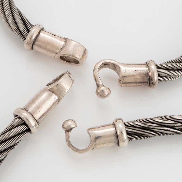 Vivianna Torun Bülow-Hübe, halsband och armband, sterling, egen verkstad 1990-tal.