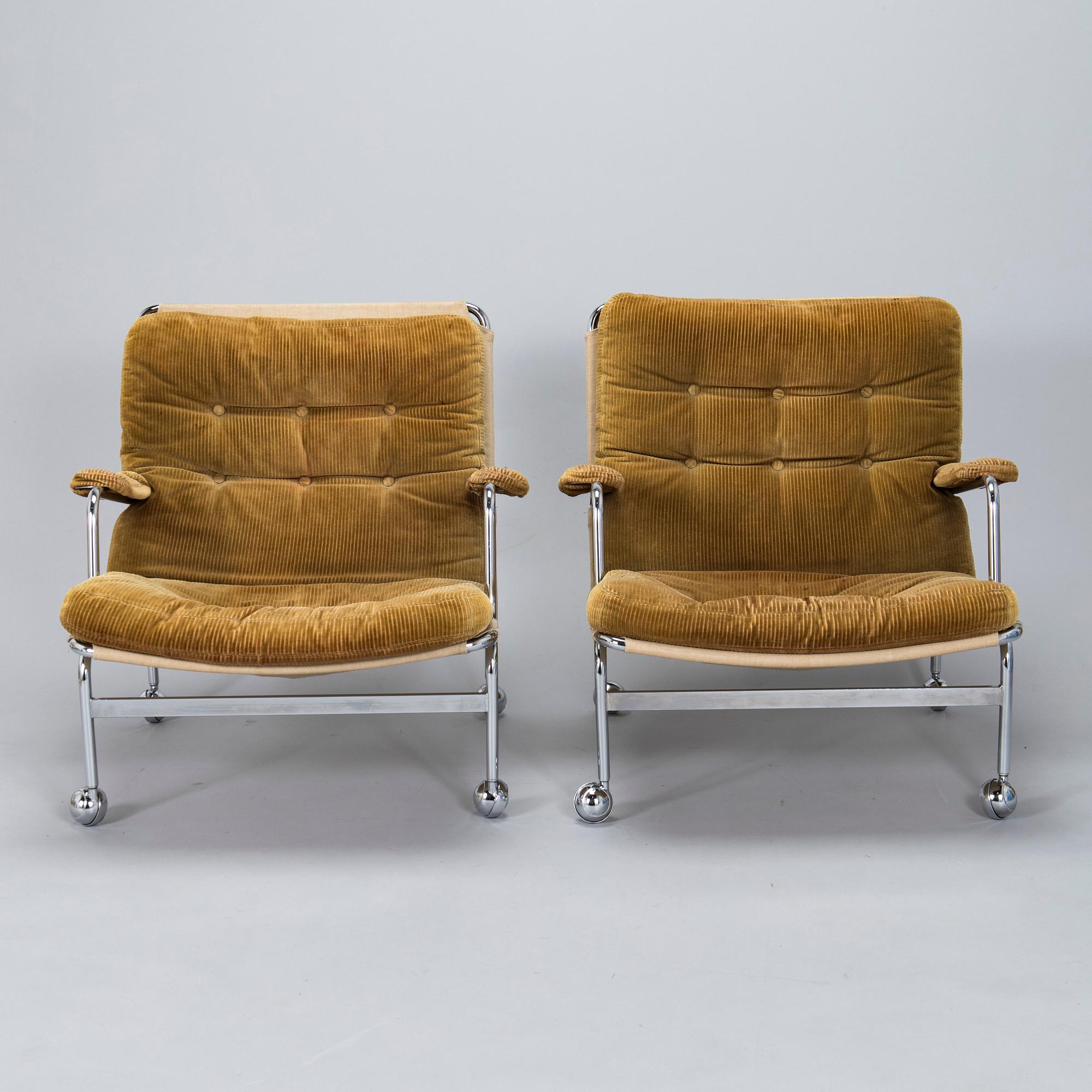Bruno Mathsson, A armchairs, a pair, "Karin", DUX, late 20th century.