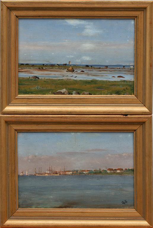 GOTTFRID ZIELFELDT, oljor på pannå, ett par, sign.