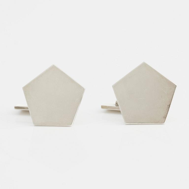 Wiwen Nilsson, manschettknappar, ett par, Lund, sterling silver, förgyllda.