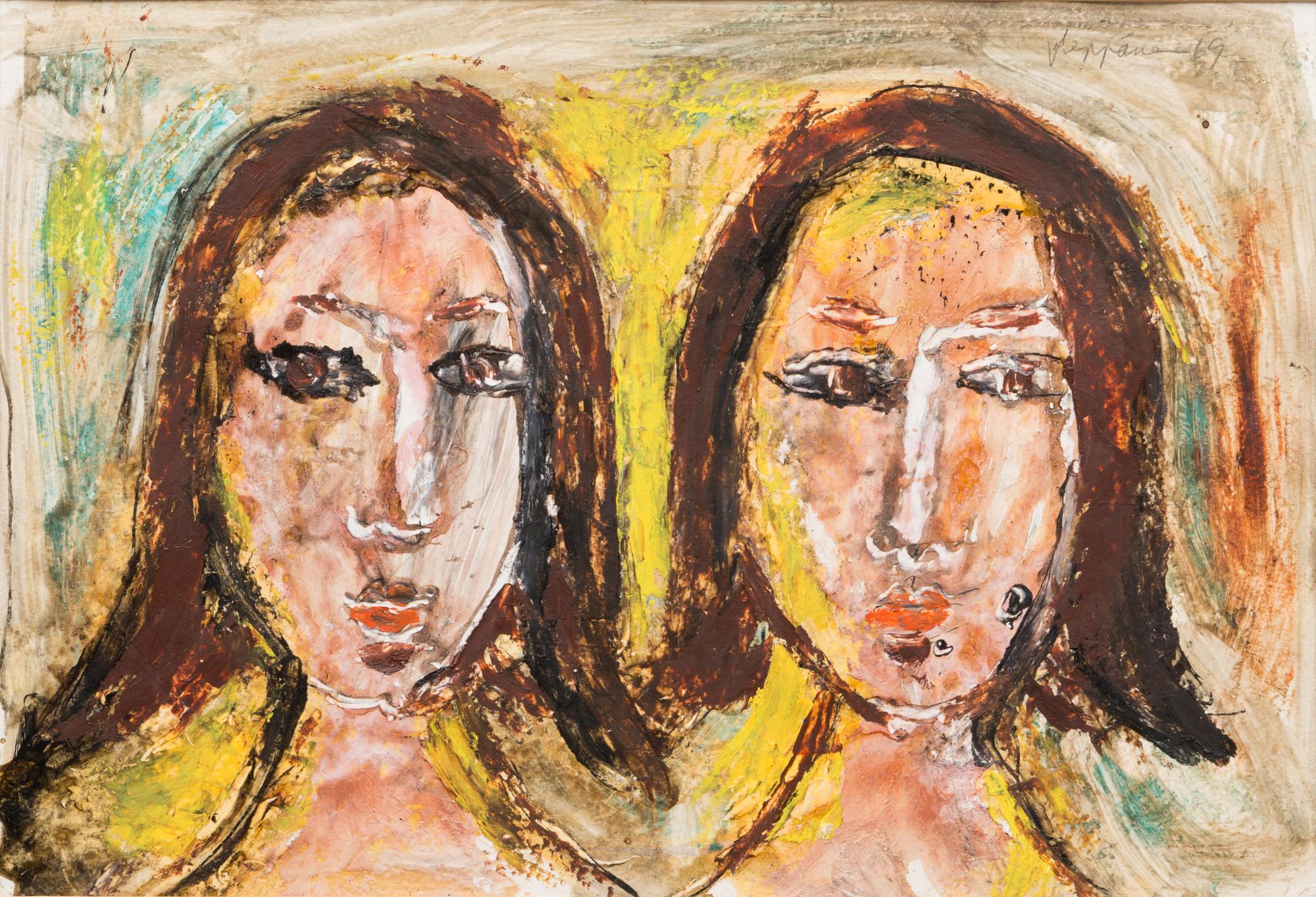 JAAKKO LEPPÄNEN, sekatekniikka, signeerattu ja päivätty -69.