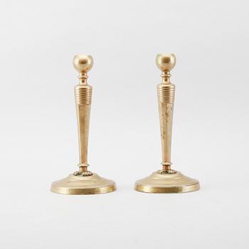 LJUSSTAKAR, 1 par, brons, senempire, 1800-talets första hälft.