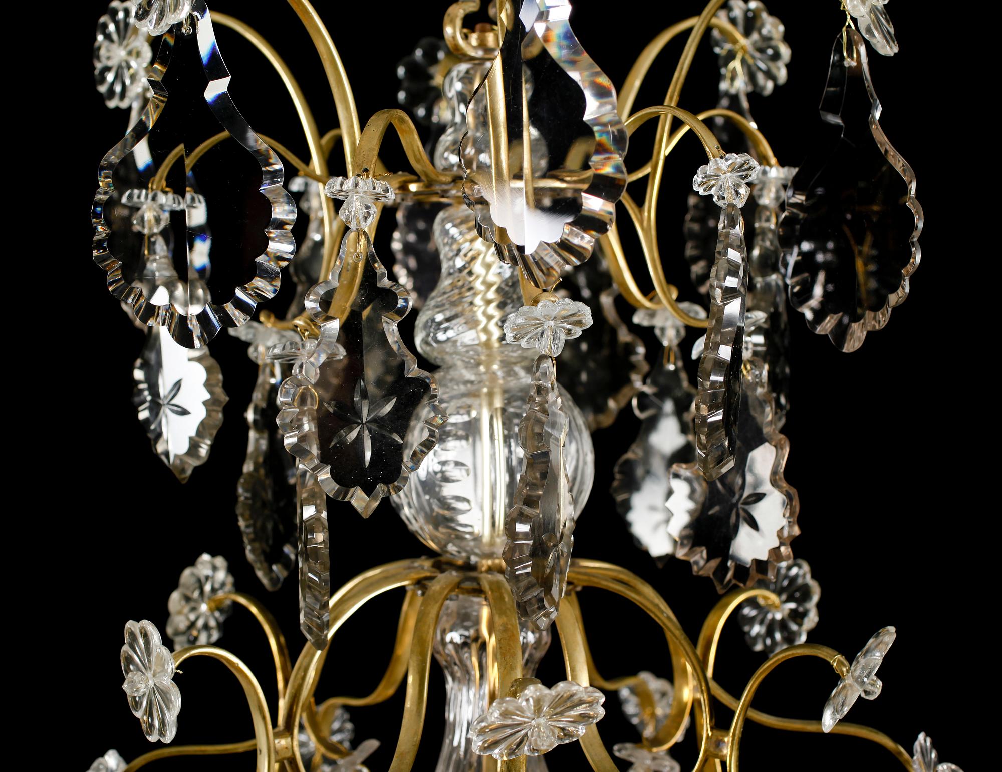 LJUSKRONA, rokokostil, 1800-tal. Höjd ca 90 cm.