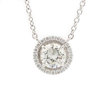 Necklace 18K white gold with brilliant-cut diamonds, accompanying report IGI.
