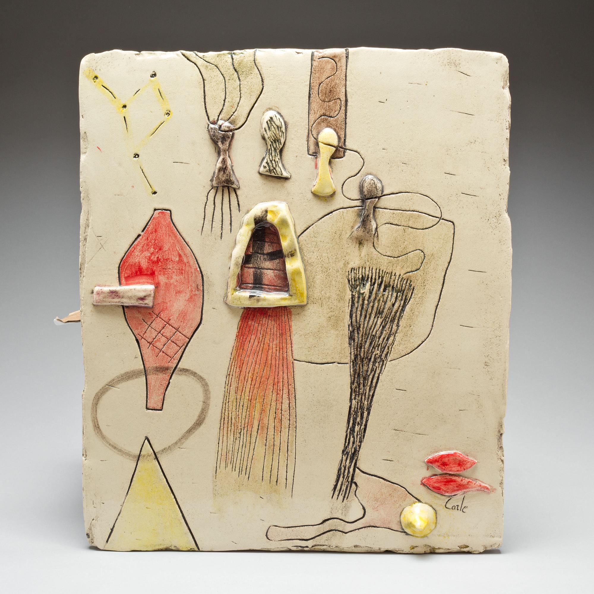 PONTUS CARLE, relief, keramik, signerad.