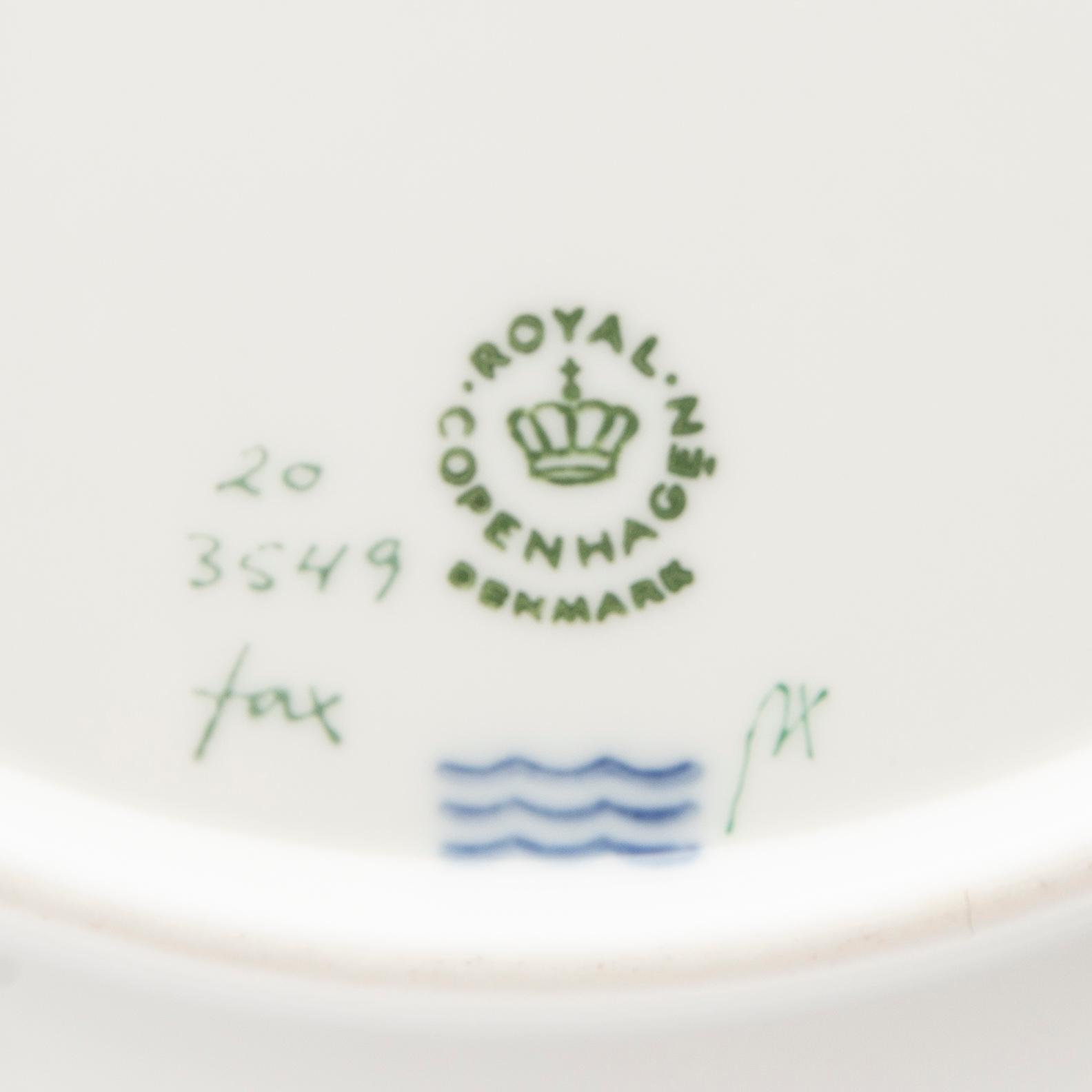 Plate, porcelain, "Flora Danica", Royal Copenhagen, Denmark, 20th century.