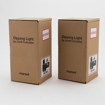 Jordi Canudas, a pair of brass and glass 'Dipping light' table lamps, Marset, designed in 2018.