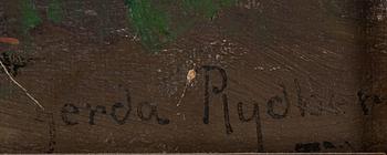 Gerda Tirén, oil on canvas laid on board, signed Gerda Rydberg.
