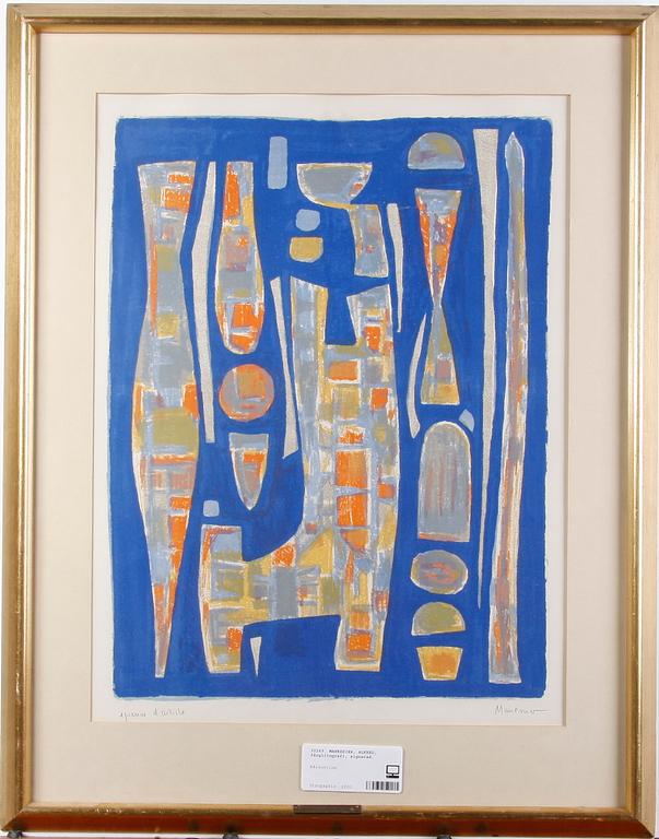 MANESSIER, ALFRED, färglitografi, signerad.