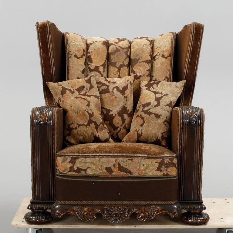 ÖRONLAPPSFÅTÖLJ, art déco, 1930/40-tal.