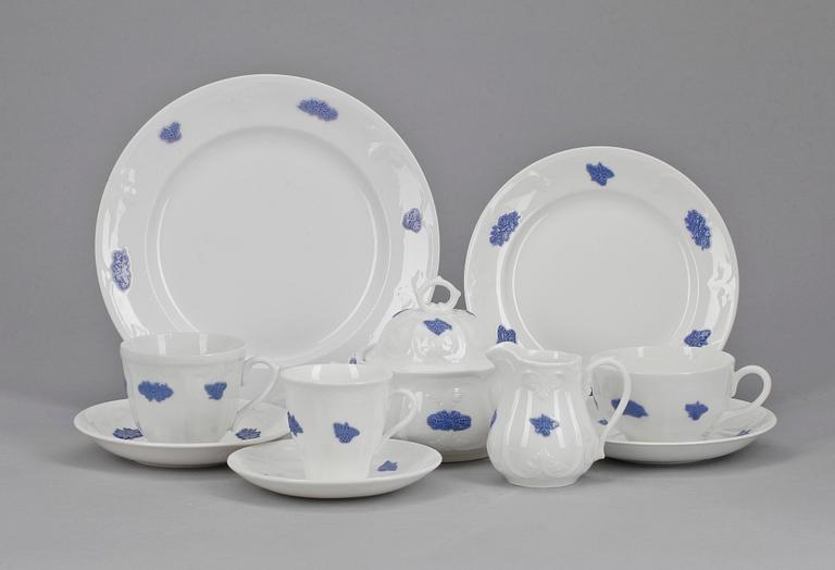 KAFFE/TESERVIS, porslin, "Blå blom" Gustavsberg, 1900-tal.