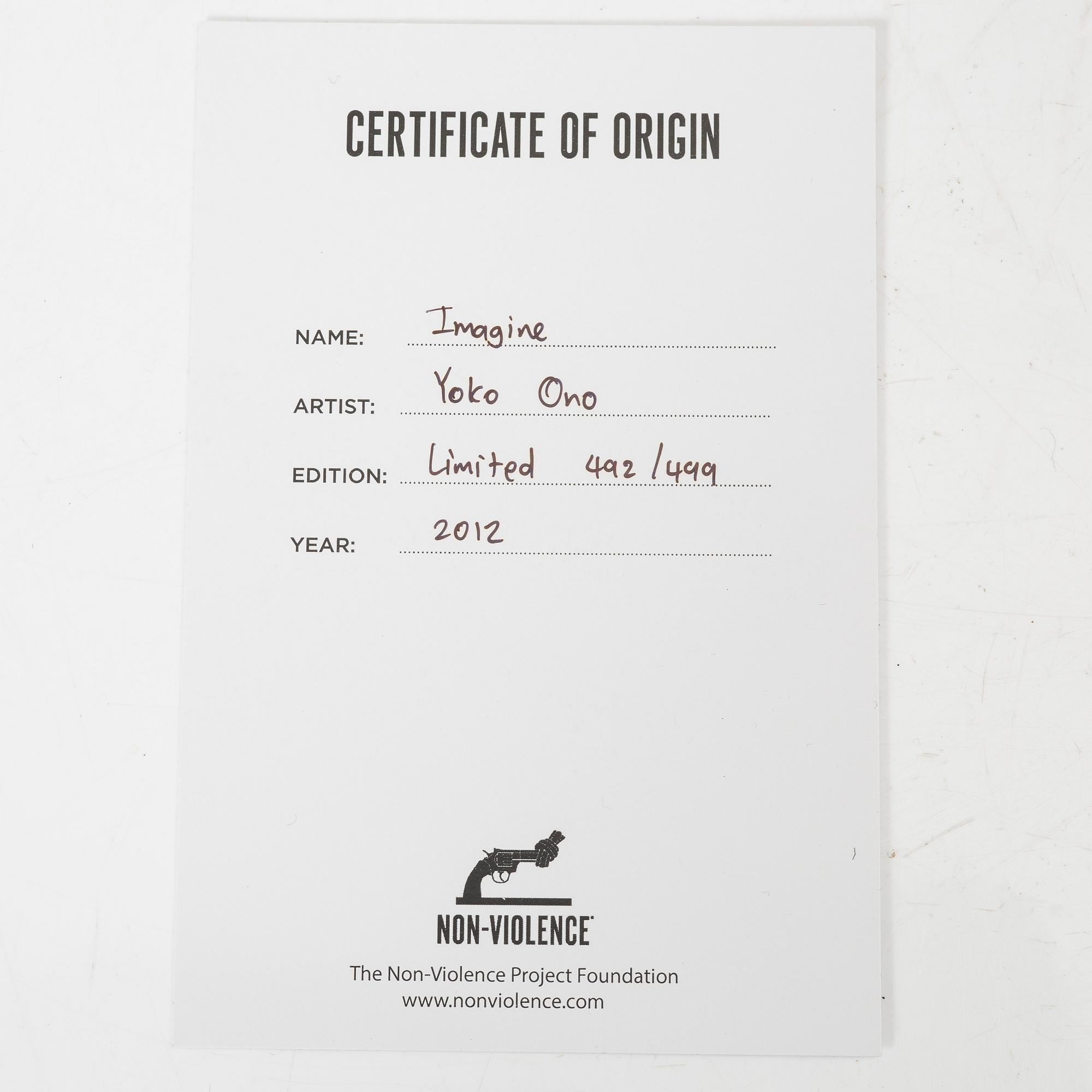 Yoko Ono, Non-Violence Art Project & Yoko Ono, "Imagine".
