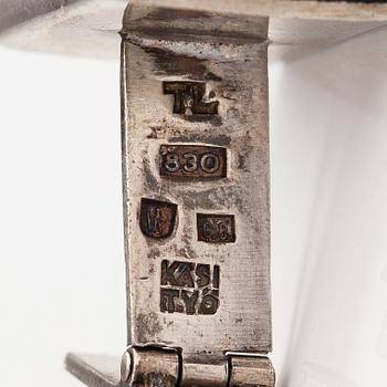 Two pairs of silver cufflinks with spectrolites. Finland.