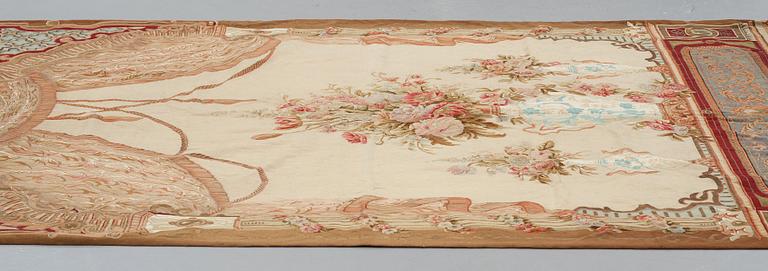 VÄVD TAPET, gobelängteknik, "Palatsinteriör", ca 314,5 x 185,5-186,5 cm, Aubusson sannolikt, 1800-talets andra hälft.