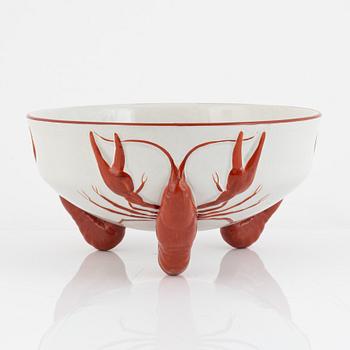 Alf Wallander, a ceramic crayfish bowl, Rörstrand, early 20th Century.