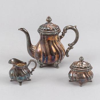 Kaffeservis, 3 delar, silver, rokokostil, Tyskland, 1900-tal.
