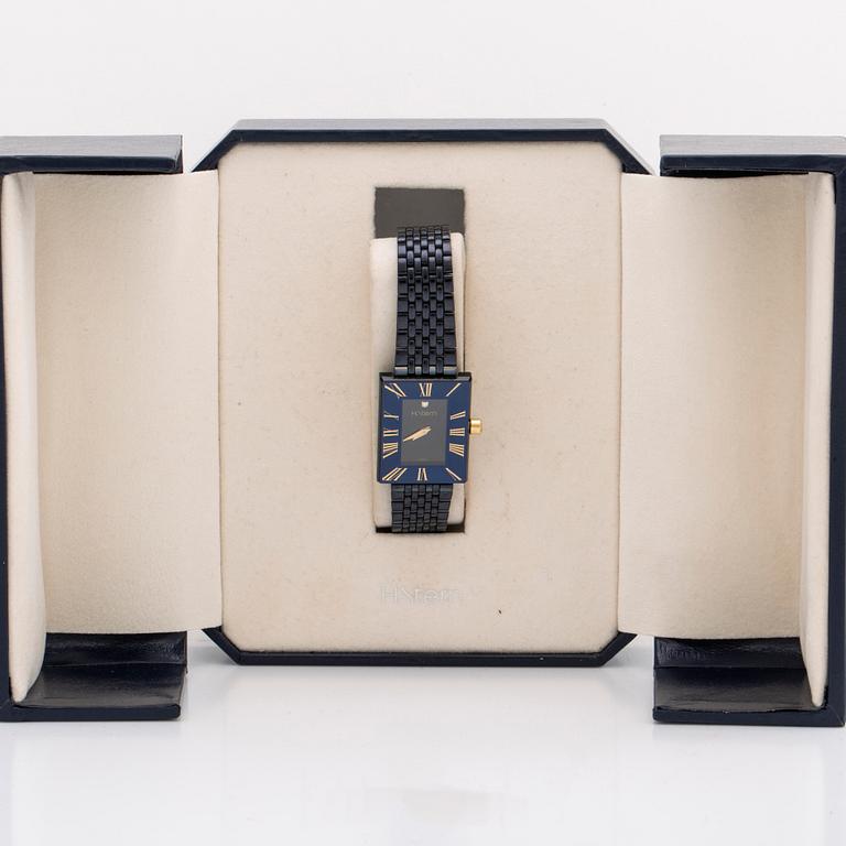 H STERN wristwatch, "Sapphire collection", 18 x 25 mm, quartz movement, 1 diamond, original case, guarantee document.