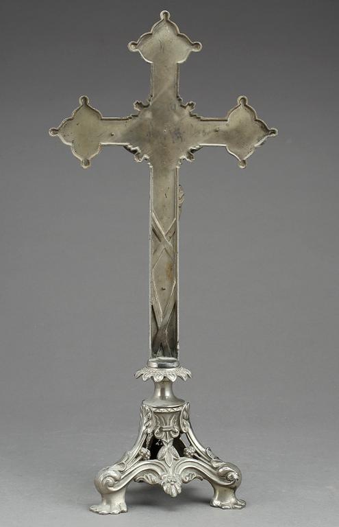 KRUCIFIX, tenn, nyrokoko, 1800-talets andra hälft.