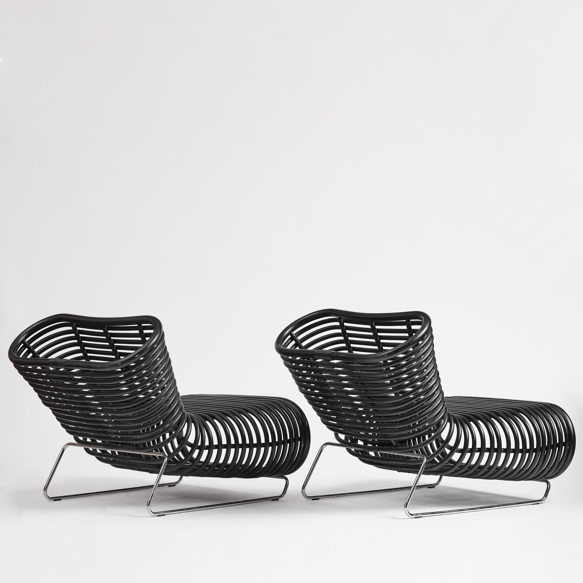 Enzo Berti, a pair of "Kora" lounge chairs, Ferlea, Italy, post 2004.