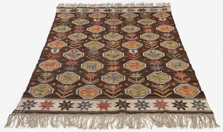Märta Måås-Fjetterström, a 'Lammet' drape, flat weave, c. 200 x 125 cm, signed MMF.