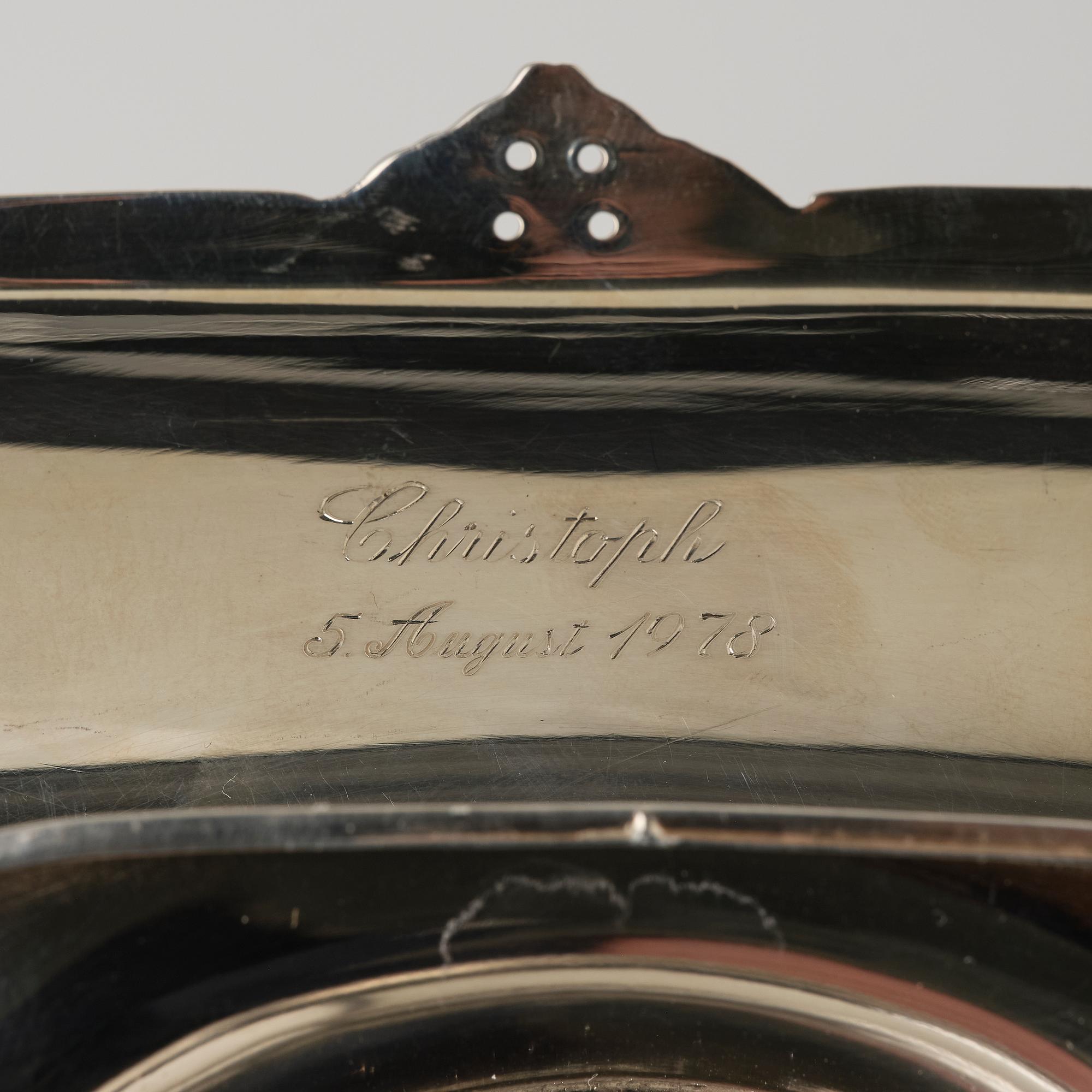 A bowl, 800/1000 silver, Vercelli, Italy, mid-20th Century.