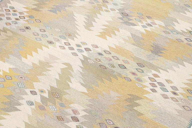 Barbro Nilsson, a 'Tånga ljus' carpet, tapestry weave, c. 319 x 238 cm, signed AB MMF BN.