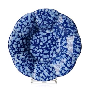 445. A French Nevers 'Bleu Persan' faience buckel platte, c. 1690.