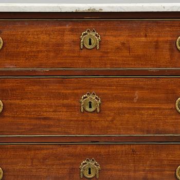 A late Gustavian mahogany commode, Stockholm, late 18th century.