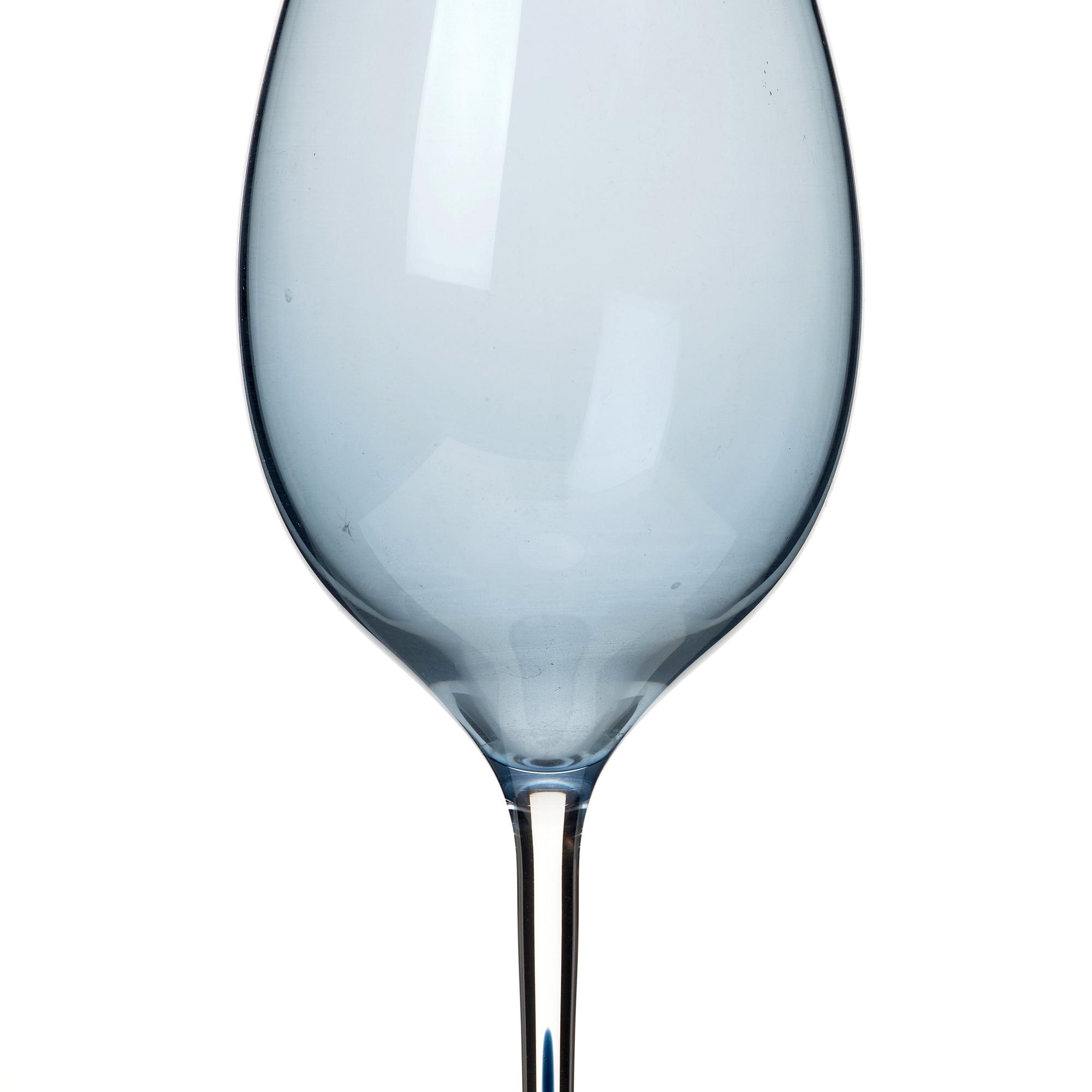 Nils Landberg, a blue glass goblet, Orrefors, Sweden 1957.