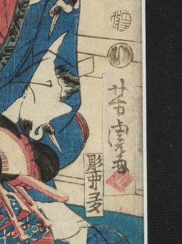 Utagawa Yoshitora, färgträsnitt, Japan, 1800-talets andra hälft.