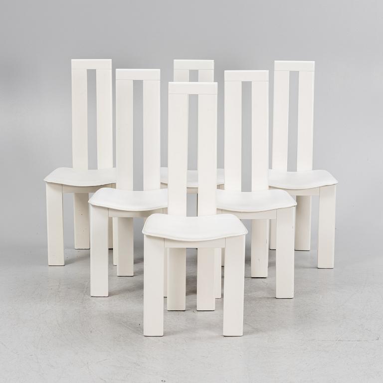 Pietro Costantini, a set of six chairs, Italy, late 20th Century.