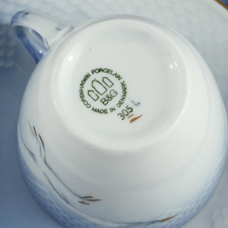 KAFFESERVIS, 29 delar, porslin, "Måsen", Bing & Gröndal, Danmark, 1900-talets andra hälft.