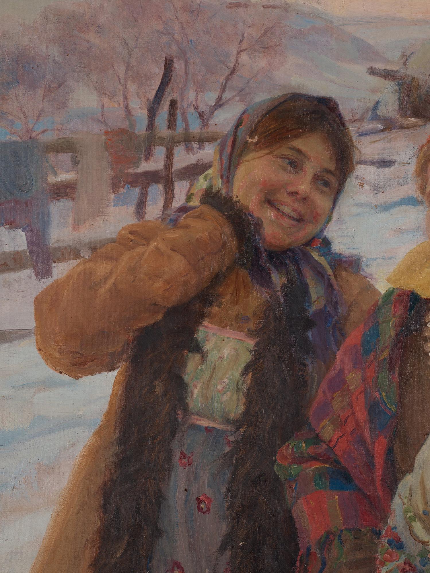 Feodor (Fedot) Vasilievich Sychkov, Winter scene with three friends.