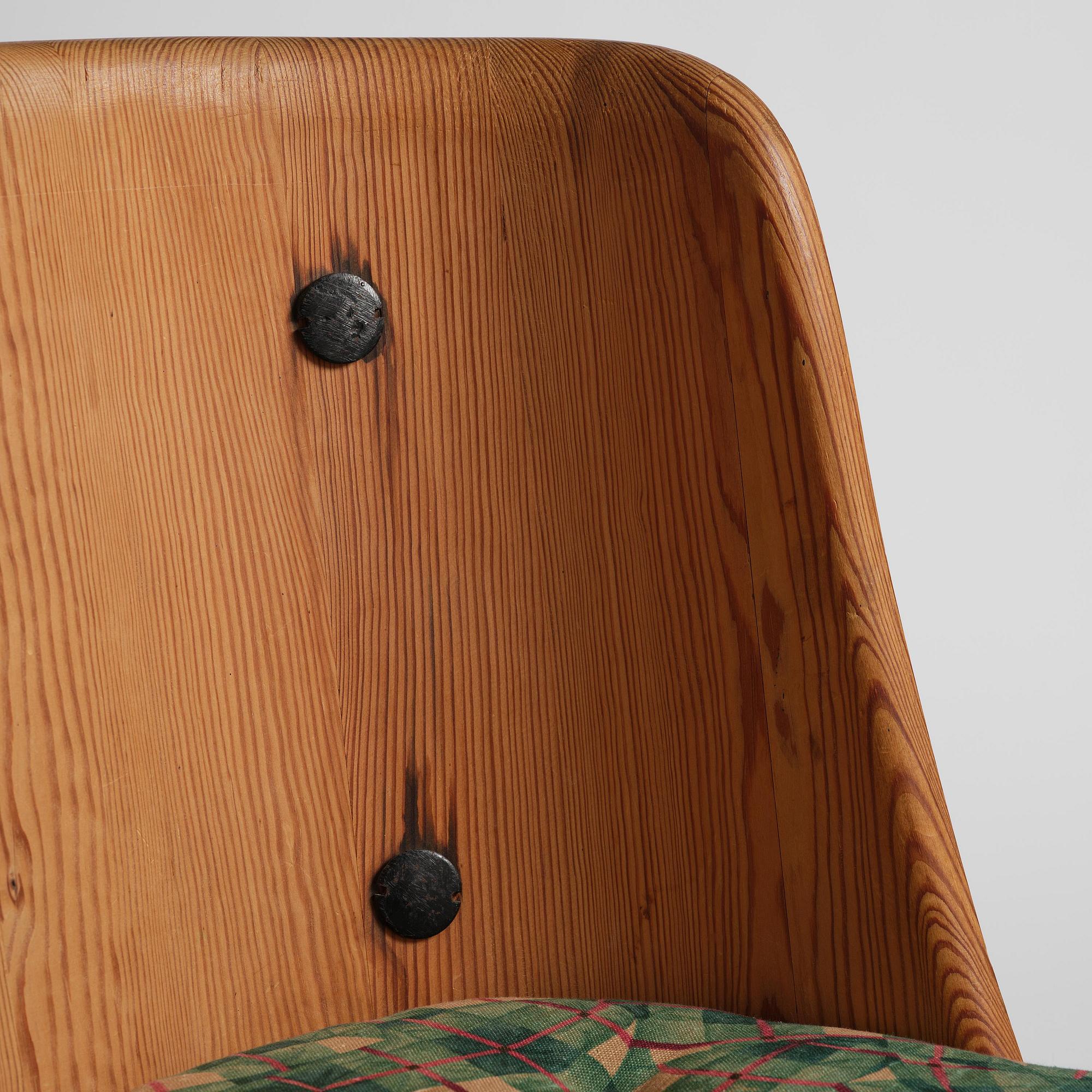 Axel Einar Hjorth, a stained pine "Lovö" chair, Nordiska Kompaniet, Sweden, 1930s.